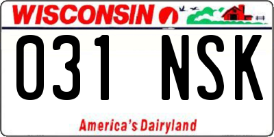 WI license plate 031NSK