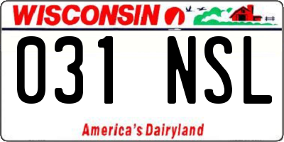 WI license plate 031NSL