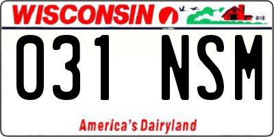 WI license plate 031NSM