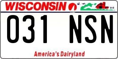WI license plate 031NSN