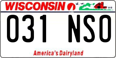 WI license plate 031NSO