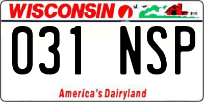 WI license plate 031NSP