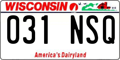 WI license plate 031NSQ