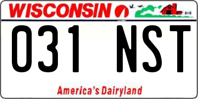 WI license plate 031NST