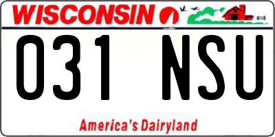 WI license plate 031NSU