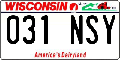 WI license plate 031NSY