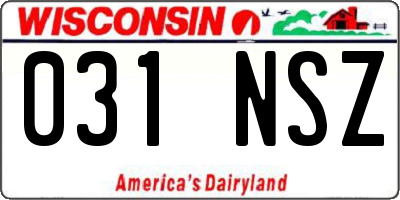 WI license plate 031NSZ