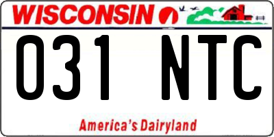 WI license plate 031NTC