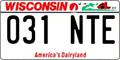 WI license plate 031NTE