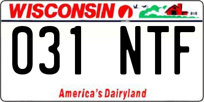 WI license plate 031NTF
