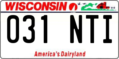 WI license plate 031NTI