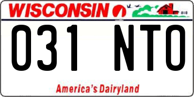WI license plate 031NTO