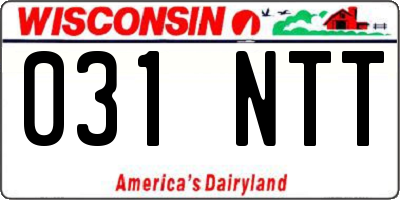 WI license plate 031NTT