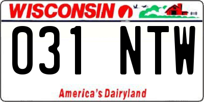 WI license plate 031NTW