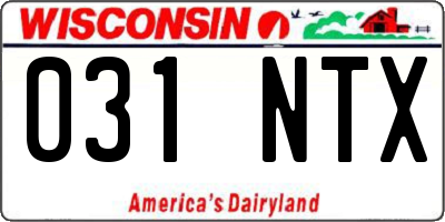 WI license plate 031NTX