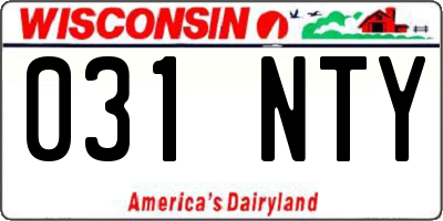 WI license plate 031NTY