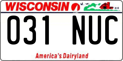 WI license plate 031NUC