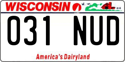 WI license plate 031NUD