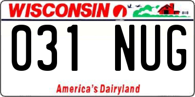 WI license plate 031NUG
