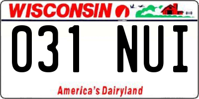 WI license plate 031NUI