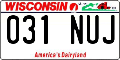 WI license plate 031NUJ
