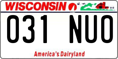 WI license plate 031NUO