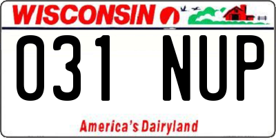 WI license plate 031NUP