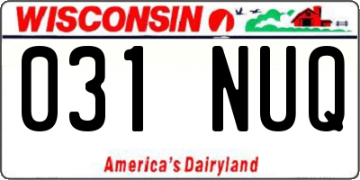 WI license plate 031NUQ