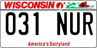 WI license plate 031NUR