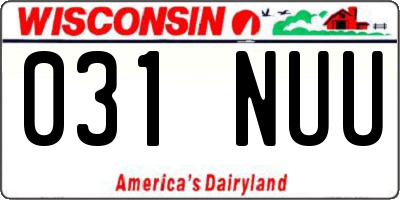 WI license plate 031NUU