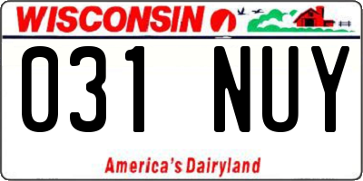 WI license plate 031NUY