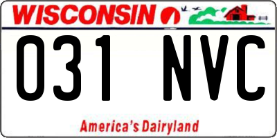 WI license plate 031NVC
