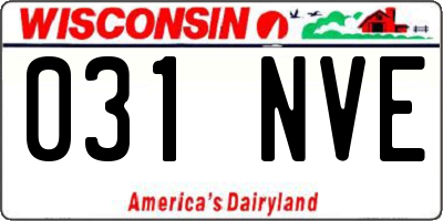 WI license plate 031NVE