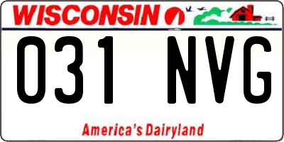 WI license plate 031NVG