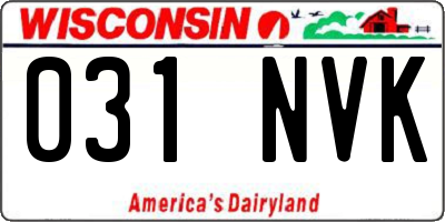 WI license plate 031NVK