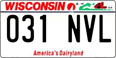 WI license plate 031NVL