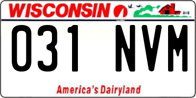 WI license plate 031NVM