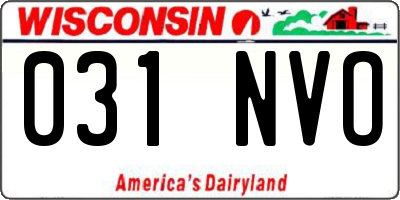 WI license plate 031NVO