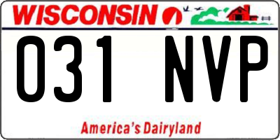 WI license plate 031NVP