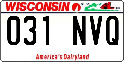 WI license plate 031NVQ