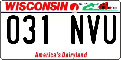 WI license plate 031NVU