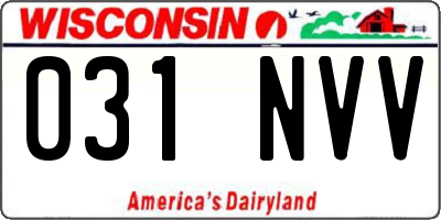 WI license plate 031NVV