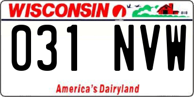 WI license plate 031NVW