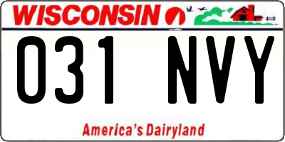 WI license plate 031NVY