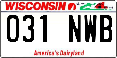 WI license plate 031NWB