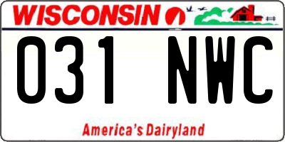 WI license plate 031NWC