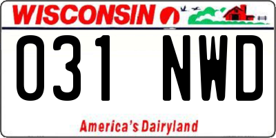 WI license plate 031NWD