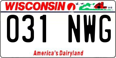 WI license plate 031NWG