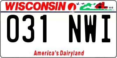 WI license plate 031NWI