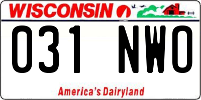 WI license plate 031NWO